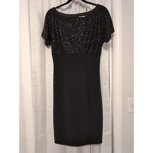 Vtg. Lillie Rubin Black Beaded Cocktail Evening Dress 4 Elegant Wedding Party